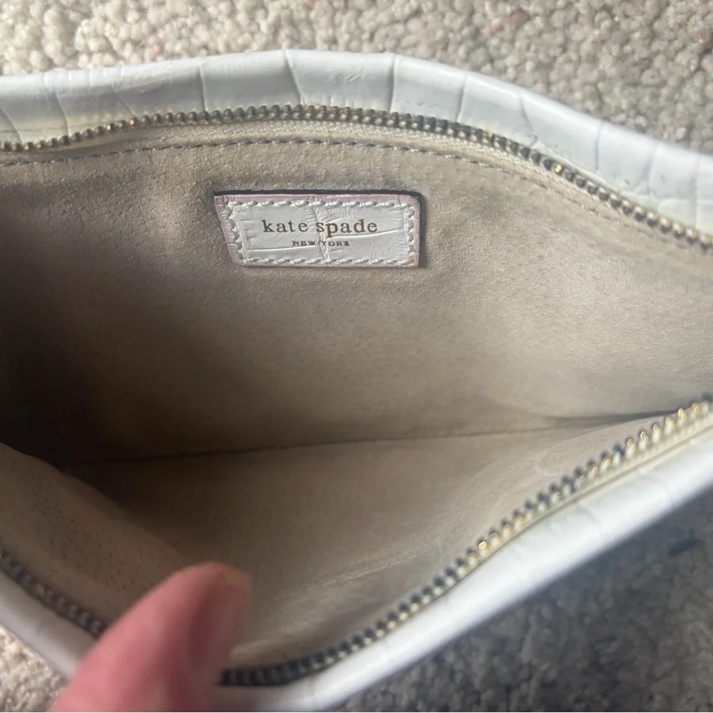 Kate Spade New York Leather Embossed Wristlet Clutch